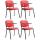 4er Set Sthle HLO-CP99 mit Klapptisch Kunstleder ~ rot