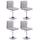 4er Set HLO-CP93 Lounger V2 Stoff ~ grau