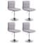 4er Set HLO-CP93 Lounger V2 Stoff ~ grau