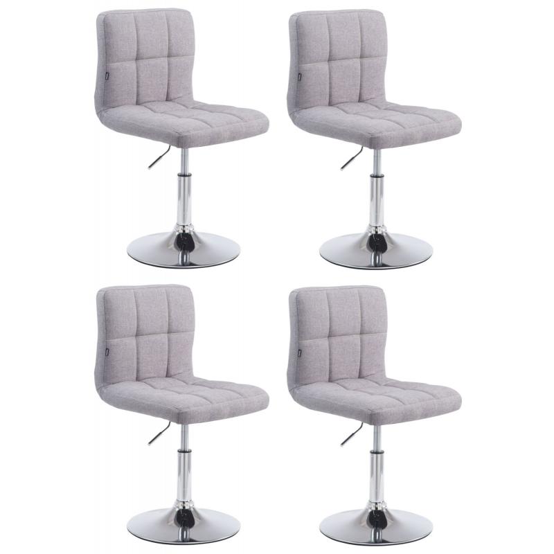 4er Set HLO-CP93 Lounger V2 Stoff ~ grau