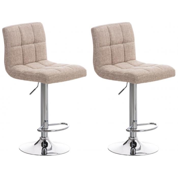2er Set Barhocker HLO-CP89 STOFF C ~ creme