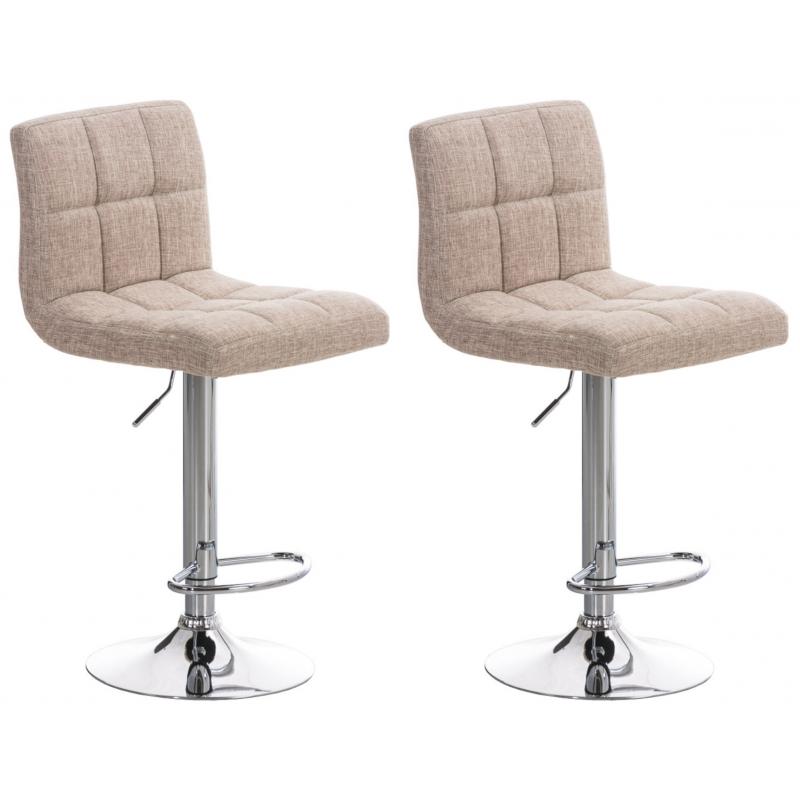 2er Set Barhocker HLO-CP89 STOFF C ~ creme