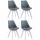 4er Set Besuchersthle HLO-CP2 Wei Kunstleder ~ grau