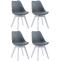 4er Set Besuchersthle HLO-CP2 Wei Kunstleder ~ grau