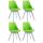 4er Set Besuchersthle HLO-CP2 Wei Kunstleder ~ grn