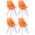 4er Set Besuchersthle HLO-CP2 Wei Kunstleder ~ orange