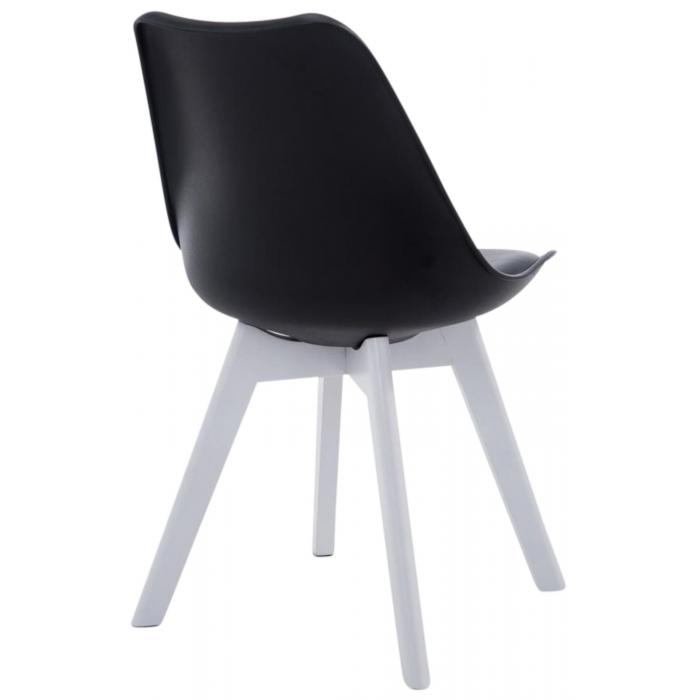 4er Set Besuchersthle HLO-CP2 Wei Kunstleder ~ schwarz