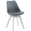 4er Set Besuchersthle HLO-CP2 Wei Kunstleder ~ grau