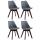 4er Set Besuchersthle HLO-CP2 Walnuss Kunstleder ~ grau