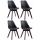 4er Set Besuchersthle HLO-CP2 Walnuss Kunstleder ~ schwarz