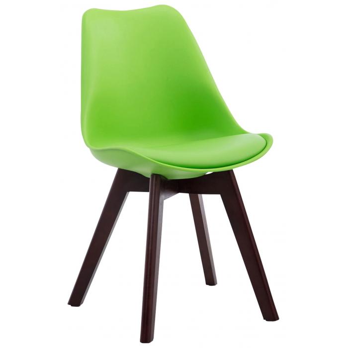 4er Set Besuchersthle HLO-CP2 Walnuss Kunstleder ~ grn