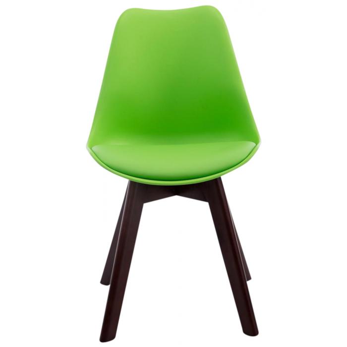 4er Set Besuchersthle HLO-CP2 Walnuss Kunstleder ~ grn