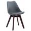 4er Set Besuchersthle HLO-CP2 Walnuss Kunstleder ~ grau