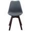 4er Set Besuchersthle HLO-CP2 Walnuss Kunstleder ~ grau