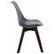 4er Set Besuchersthle HLO-CP2 Walnuss Kunstleder ~ grau