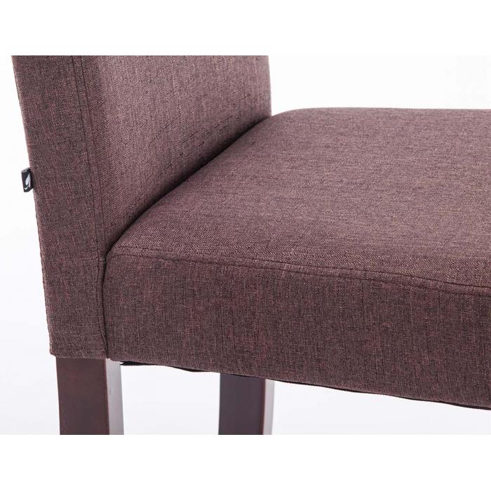 2er Set Esszimmerstuhl HLO-CP25 Stoff cappuccino ~ braun