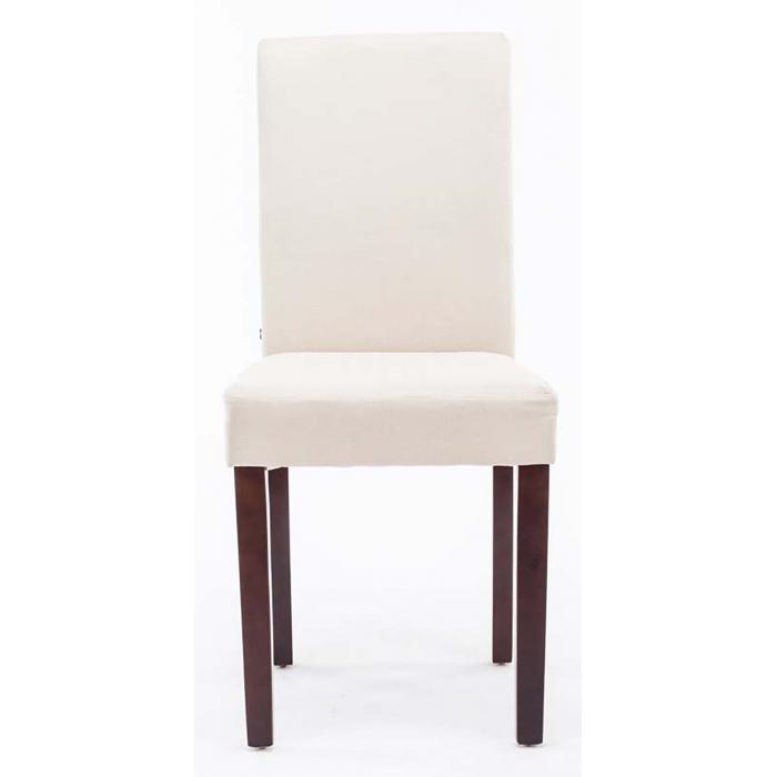 2er Set Esszimmerstuhl HLO-CP25 Stoff cappuccino ~ creme