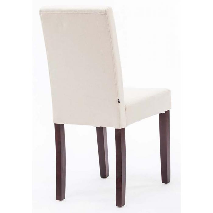 2er Set Esszimmerstuhl HLO-CP25 Stoff cappuccino ~ creme