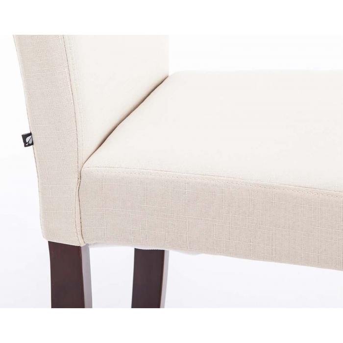 2er Set Esszimmerstuhl HLO-CP25 Stoff cappuccino ~ creme