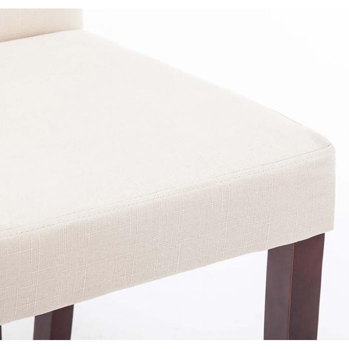 2er Set Esszimmerstuhl HLO-CP25 Stoff cappuccino ~ creme