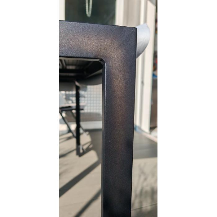 B-Ware (Farbunterschied Rahmen SK3) | Alu-Esstisch HWC-N40, Bistrotisch Gartentisch, wetterfest 140x80cm ~ anthrazit