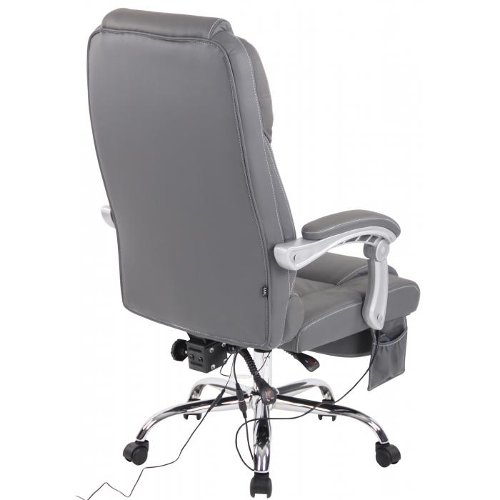 Brostuhl HLO-CP67 Echtleder mit Massagefunktion ~ grau