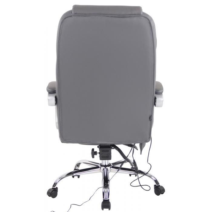 Brostuhl HLO-CP67 Echtleder mit Massagefunktion ~ grau