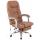 Brostuhl HLO-CP67 Echtleder mit Massagefunktion ~ hellbraun