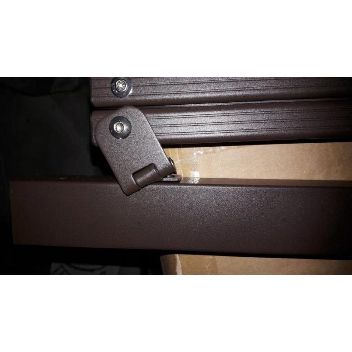 Defekte Ware (Nieten reien SK4) | Alu Absperrgitter HWC-K56, Zaun, ausziehbar schwenkbar Stahl 103x31-200x31cm, braun