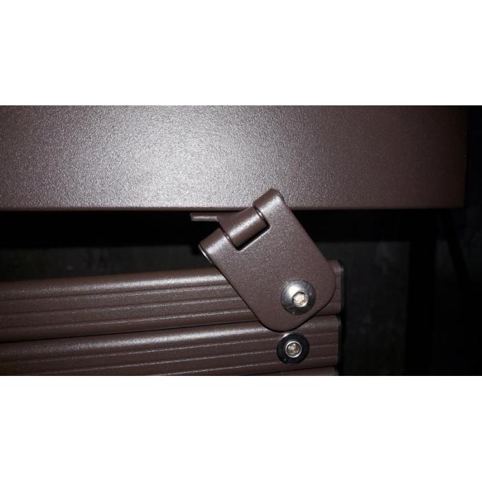 Defekte Ware (Nieten reien SK4) | Alu Absperrgitter HWC-K56, Zaun, ausziehbar schwenkbar Stahl 103x31-200x31cm, braun