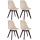 4er Set Besucherstühle HLO-CP2 Samt walnuss ~ creme 4er Set Besucherstühle HLO-CP2 Samt walnuss ~ creme