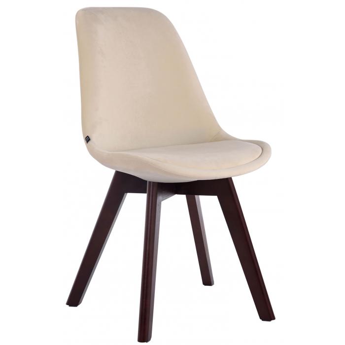 4er Set Besuchersthle HLO-CP2 Samt walnuss ~ creme