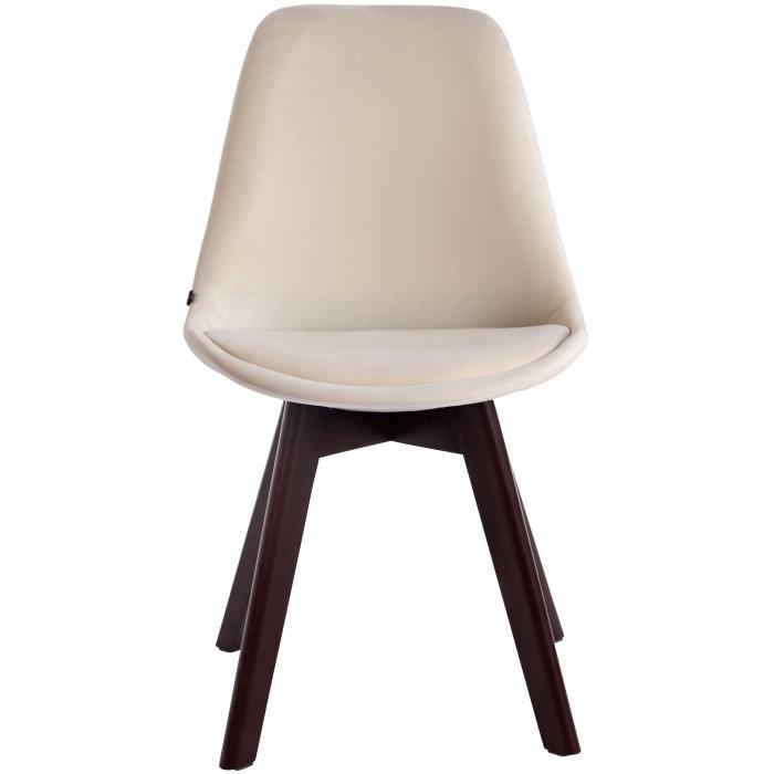 4er Set Besuchersthle HLO-CP2 Samt walnuss ~ creme