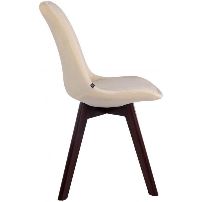 4er Set Besuchersthle HLO-CP2 Samt walnuss ~ creme