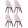 4er Set Besuchersthle HLO-CP2 Samt walnuss ~ pink