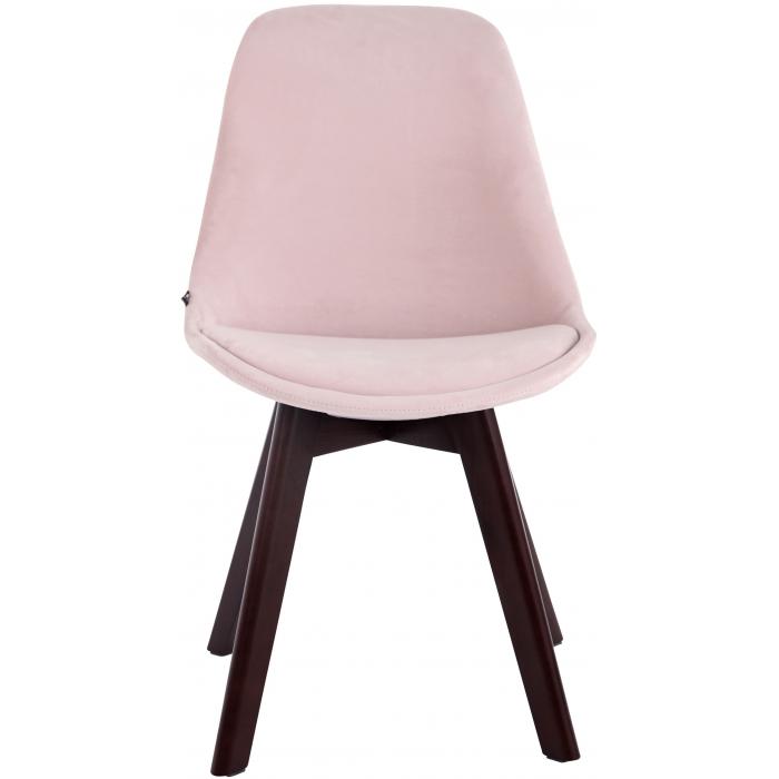 4er Set Besuchersthle HLO-CP2 Samt walnuss ~ pink