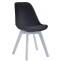 4er Set Besuchersthle HLO-CP2 Samt wei ~ schwarz