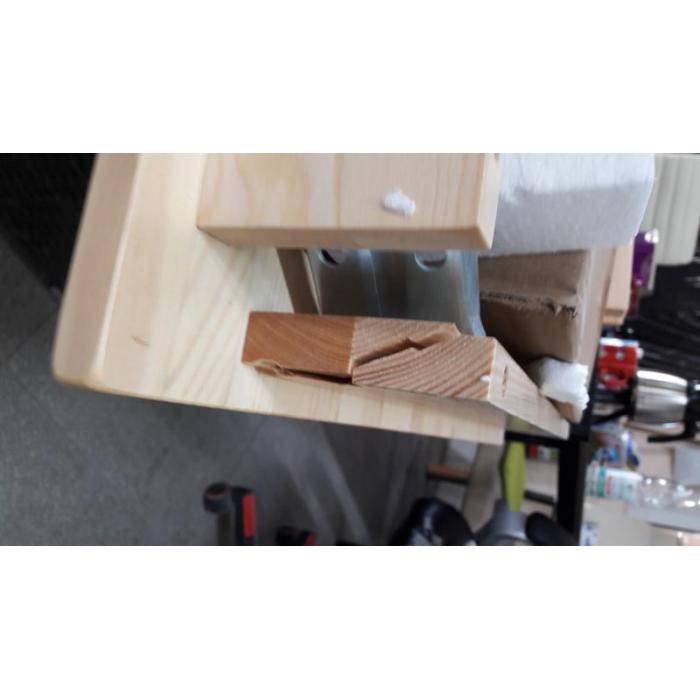B-Ware (Spalt in Platte SK3) | Esszimmer-Set HWC-F77, Esszimmergruppe, Massiv-Holz Landhaus 110cm ~ Kiefer lasiert