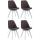 4er Set Besuchersthle HLO-CP2 Wei Stoff ~ dunkelgrau