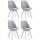 4er Set Besuchersthle HLO-CP2 Wei Stoff ~ grau