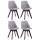 4er Set Besuchersthle HLO-CP2 Walnuss Stoff ~ grau