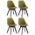 4er Set Besuchersthle HLO-CP2 Walnuss Stoff ~ grn
