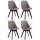 4er Set Besuchersthle HLO-CP2 Walnuss Stoff ~ taupe