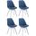 4er Set Besuchersthle HLO-CP2 Wei Stoff ~ blau