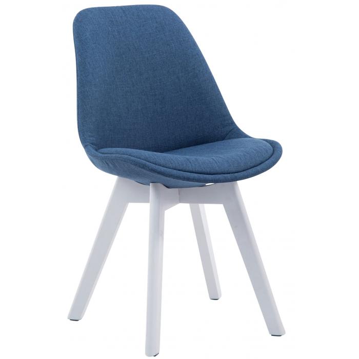 4er Set Besuchersthle HLO-CP2 Wei Stoff ~ blau