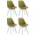 4er Set Besuchersthle HLO-CP2 Wei Stoff ~ grn