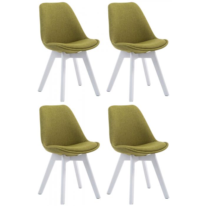 4er Set Besuchersthle HLO-CP2 Wei Stoff ~ grn