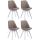 4er Set Besuchersthle HLO-CP2 Wei Stoff ~ taupe