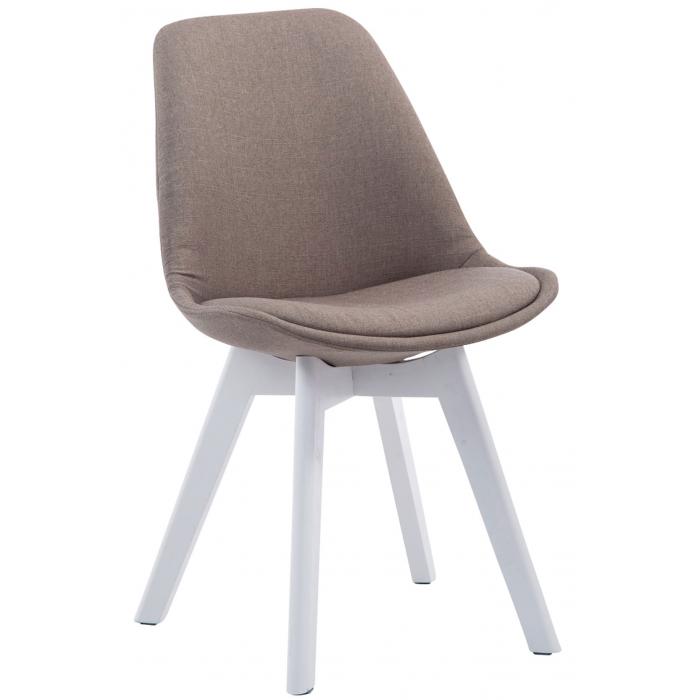 4er Set Besuchersthle HLO-CP2 Wei Stoff ~ taupe