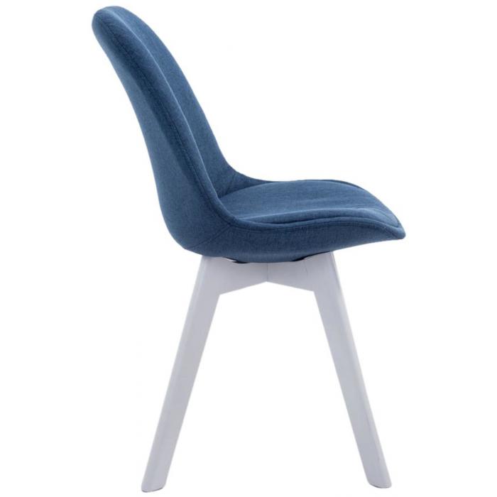 4er Set Besuchersthle HLO-CP2 Wei Stoff ~ blau